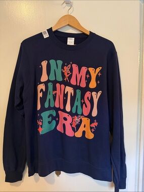 Unisex Navy Graphic Crewneck Sweatshirt - In My Fantasy Era